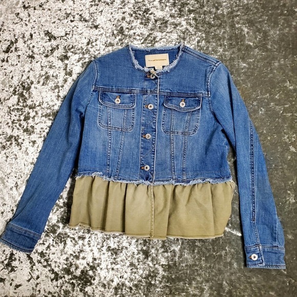 Anthropologie Pilcro Flounce Denim Jacket - Picture 2 of 11
